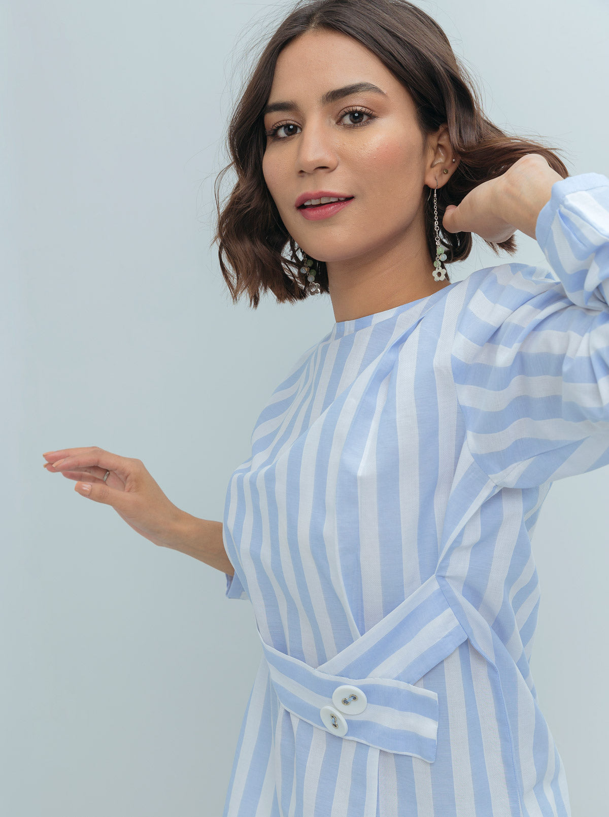 Striped Front Belt Top