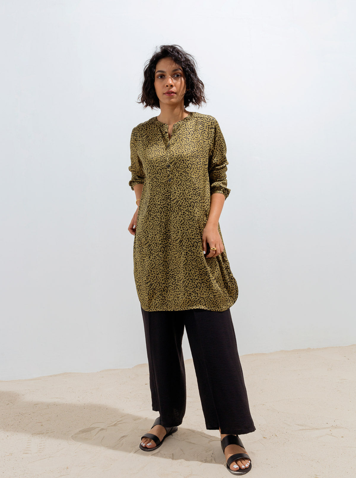Olive Animal Print Tunic