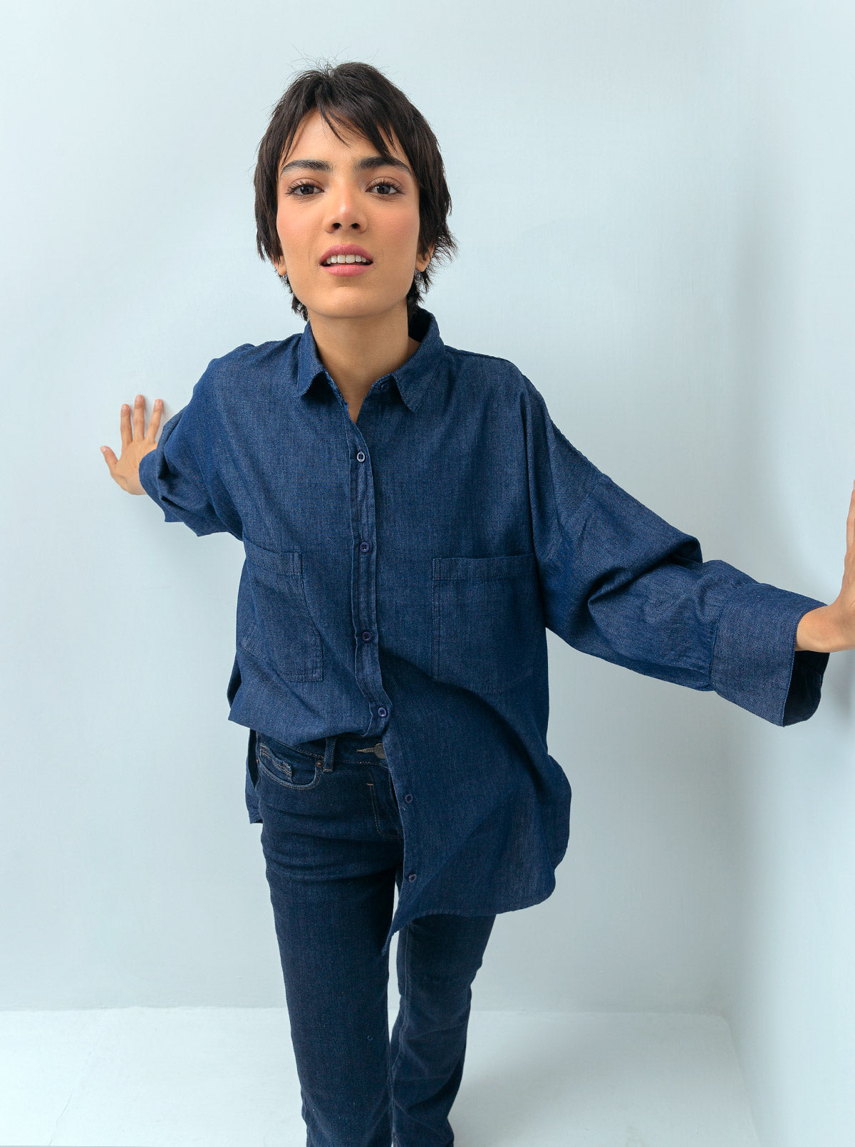 Denim Collared Shirt