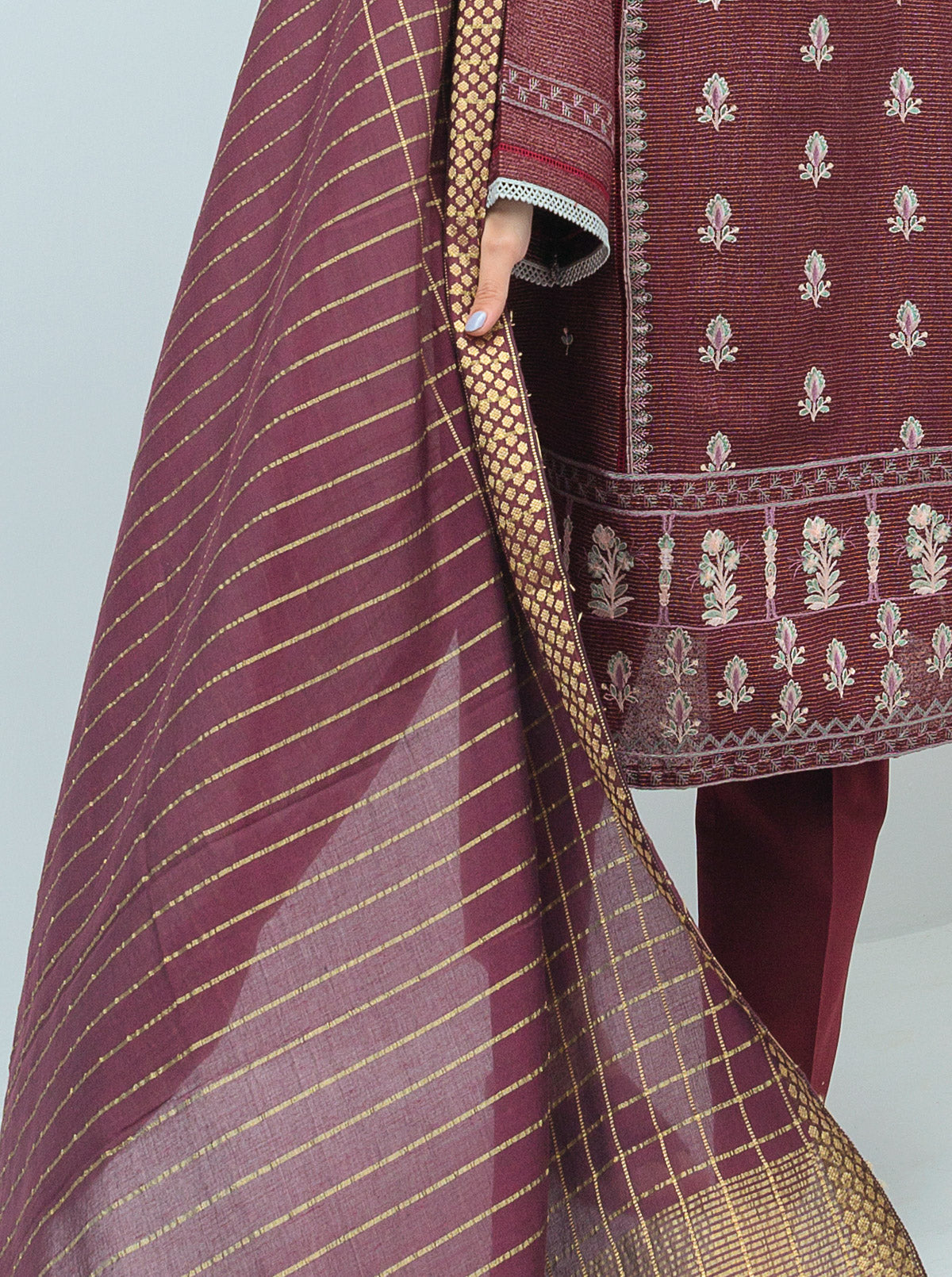 Embroidered Shirt With Dupatta
