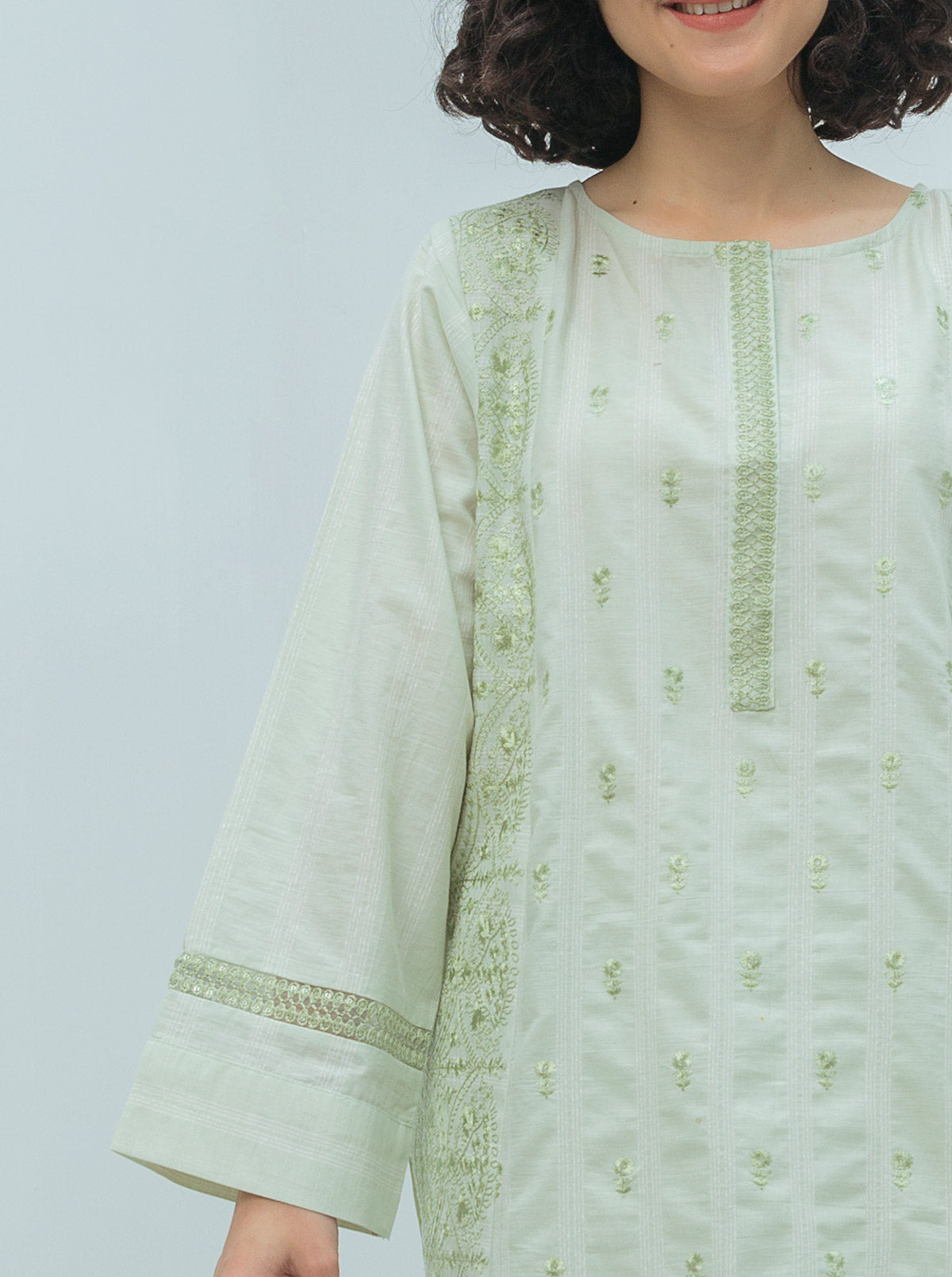 Embroidered Shirt With Dupatta