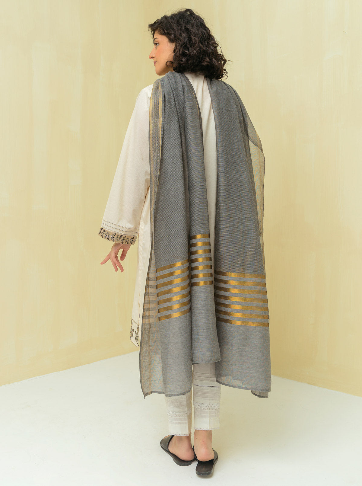 Embroidered Shirt With Dupatta