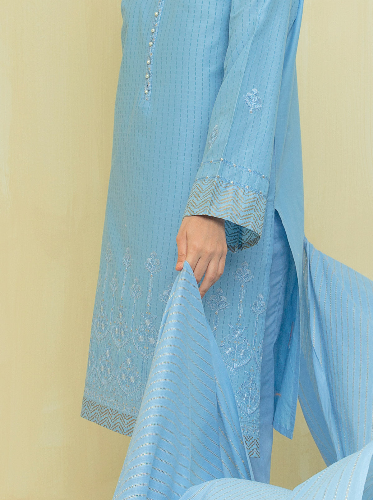 Embroidered Shirt With Dupatta