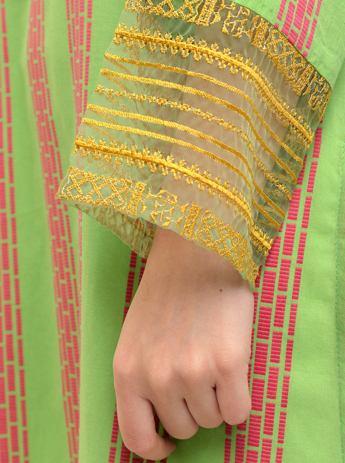 2 PIECE EMBROIDERED COTTON NET SUIT (LUXURY PRET)
