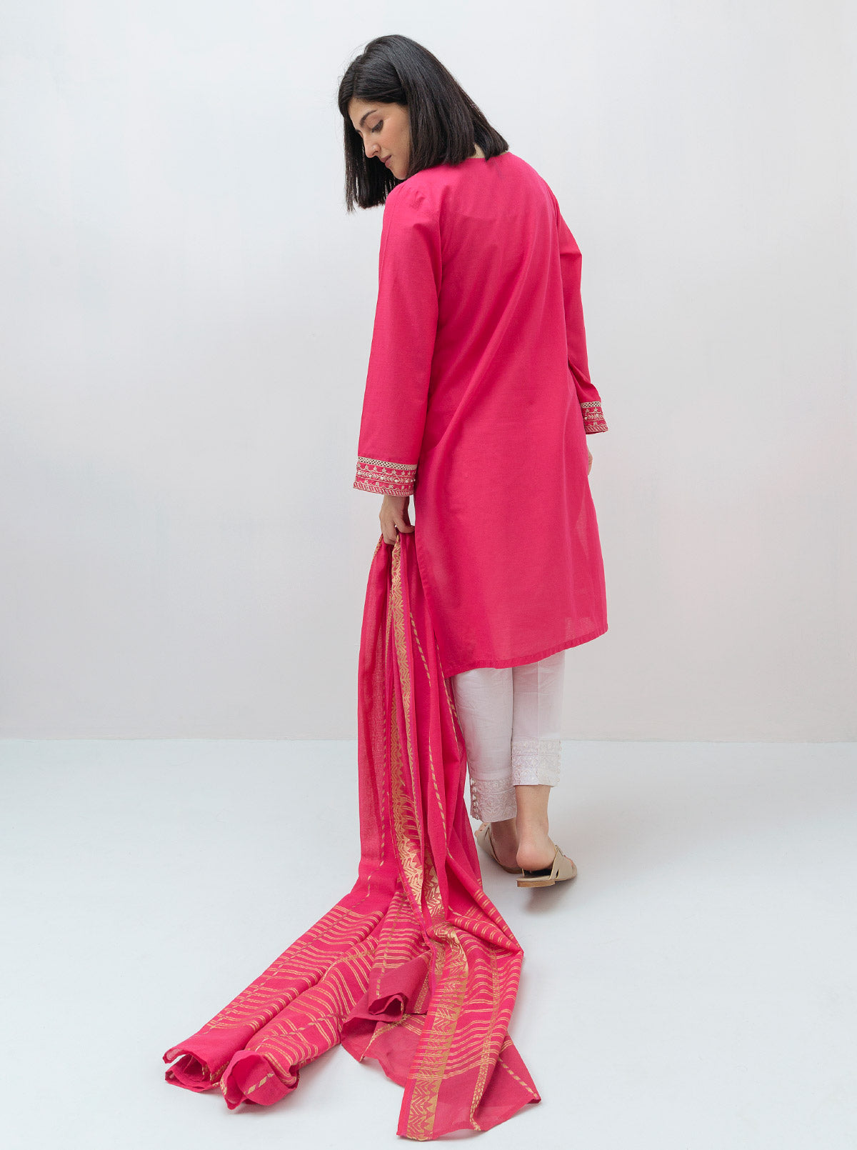 Embroidered Shirt With Dupatta