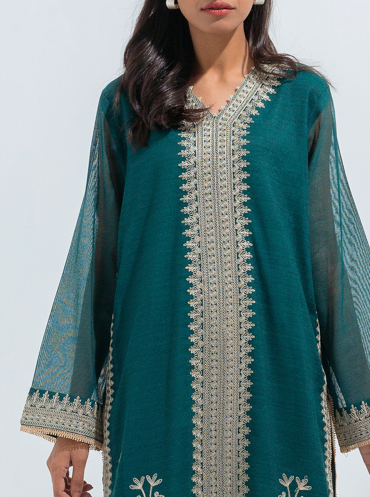 Embroidered Shirt With Dupatta