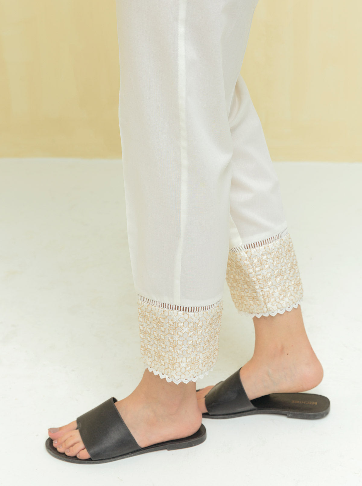 Embroidered Straight Pants
