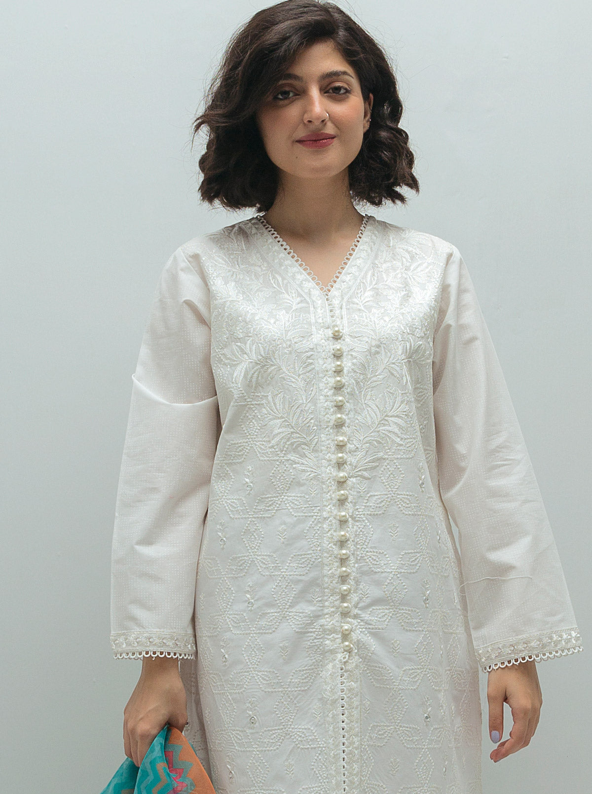 Embroidered Shirt With Dupatta