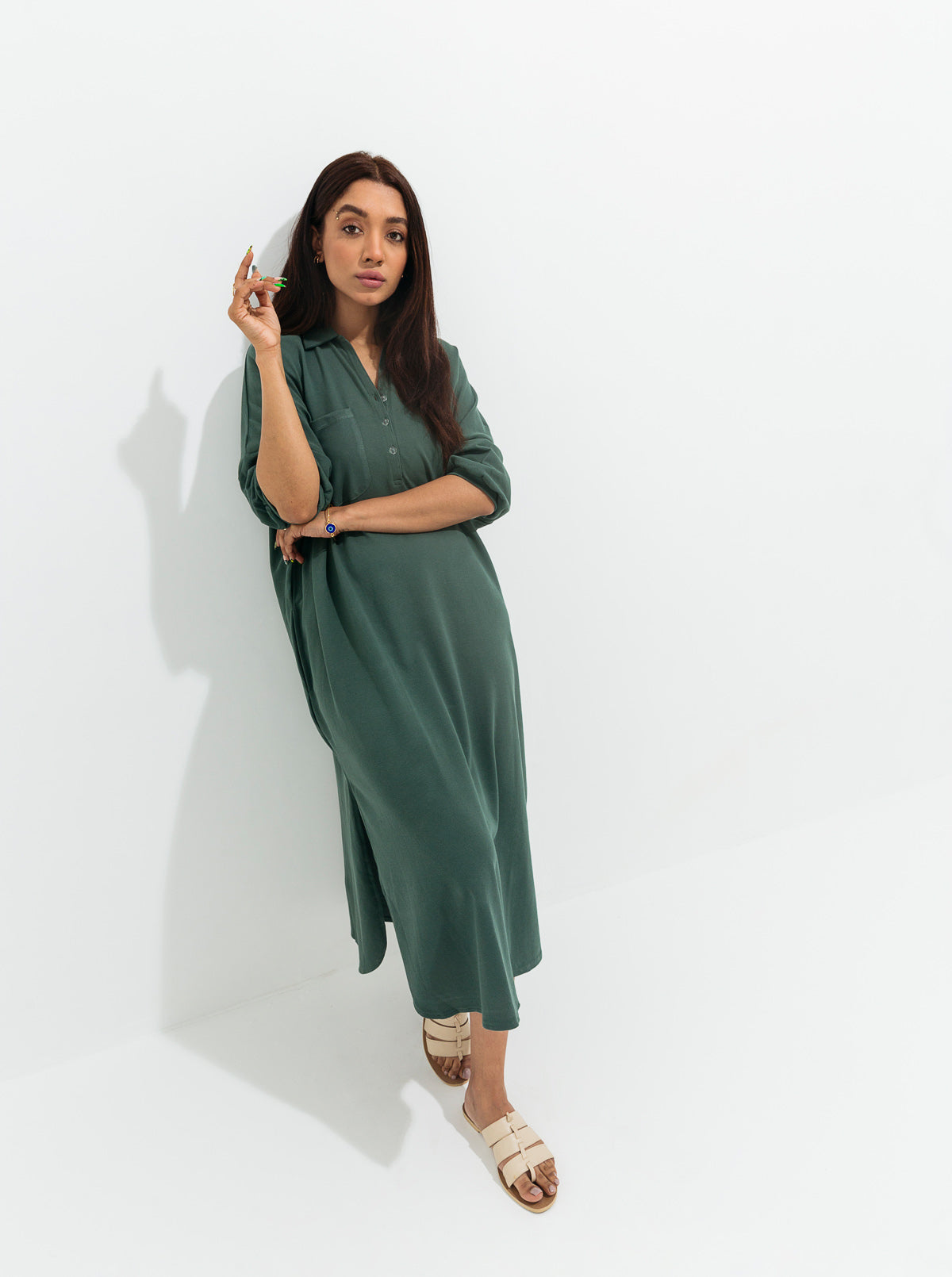 Jade Green Knit Long Tunic