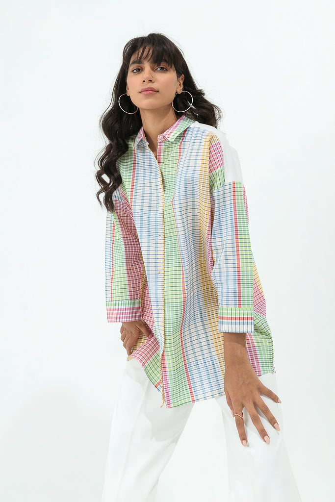Multi Check Collar Shirt