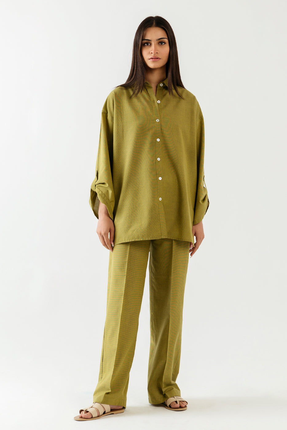 Textured Olive Co-Ord Set