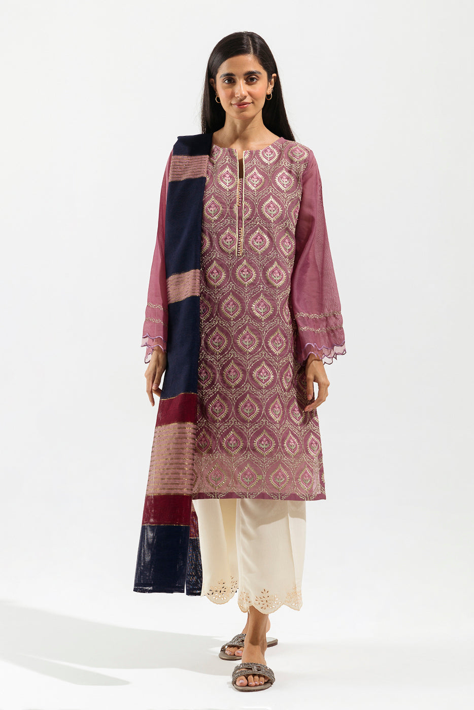 Embroidered Shirt With Dupatta