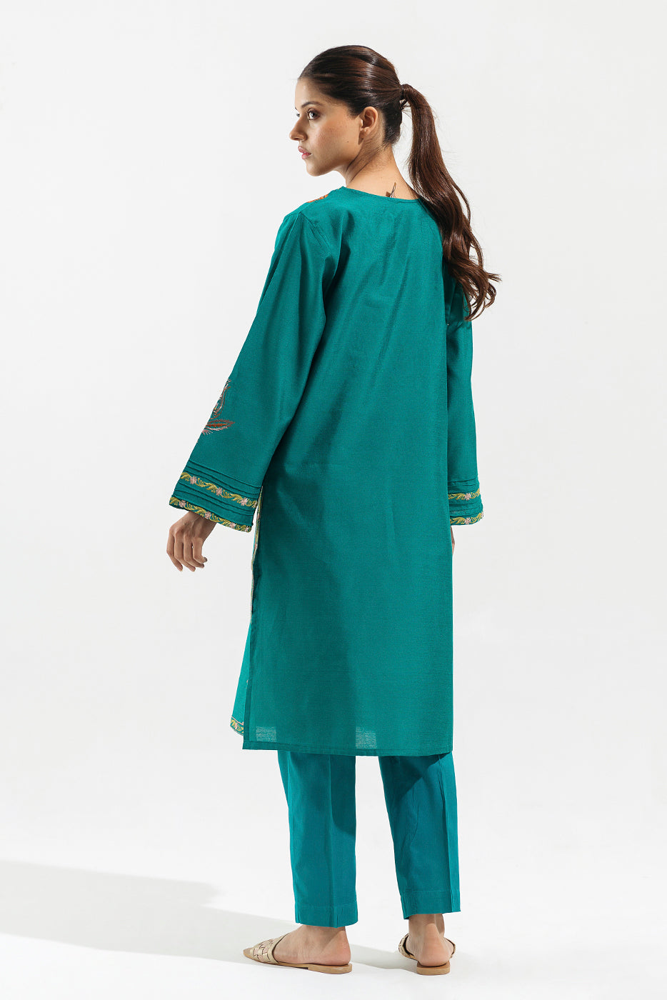 Embroidered Two Tone Shirt (Luxury Pret)