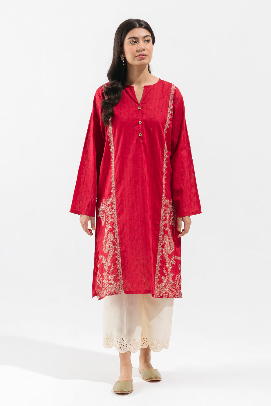 Embroidered Textured Shirt (Luxury Pret)