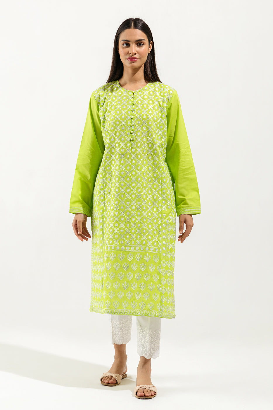 Embroidered Cambric Shirt (Pret)