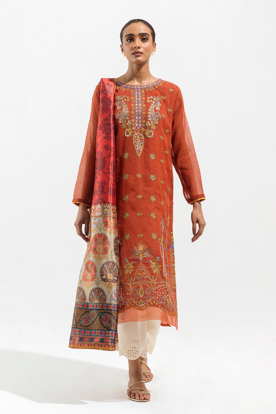 2 Piece Embroidered Multi Neps Suit (Luxury Pret)