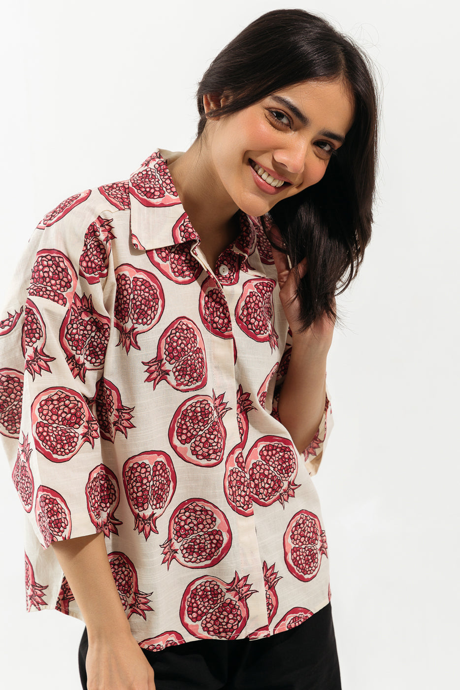 Pomegranate Screen Printed Top