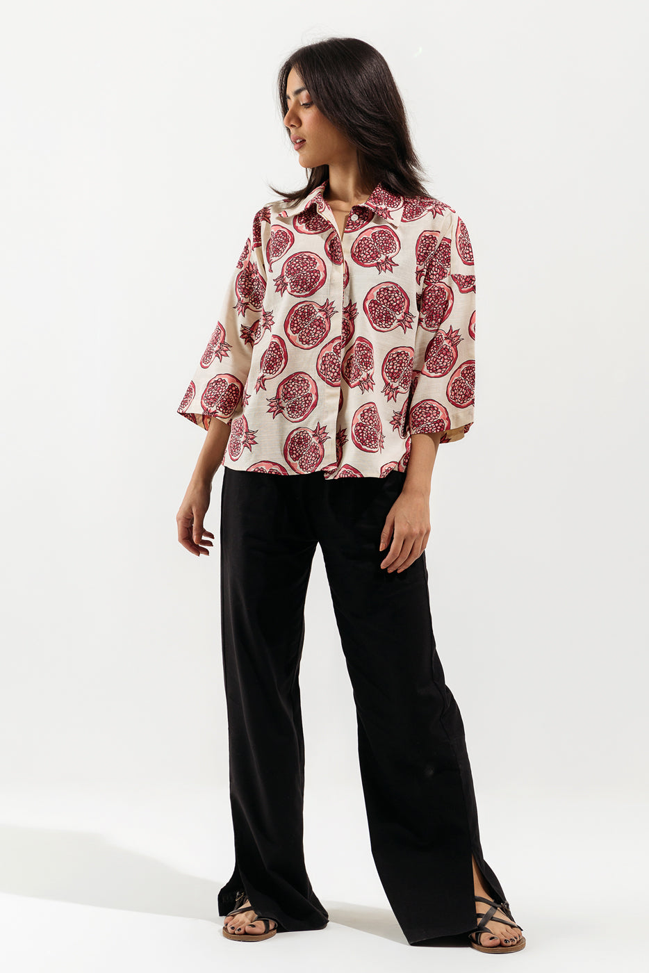 Pomegranate Screen Printed Top