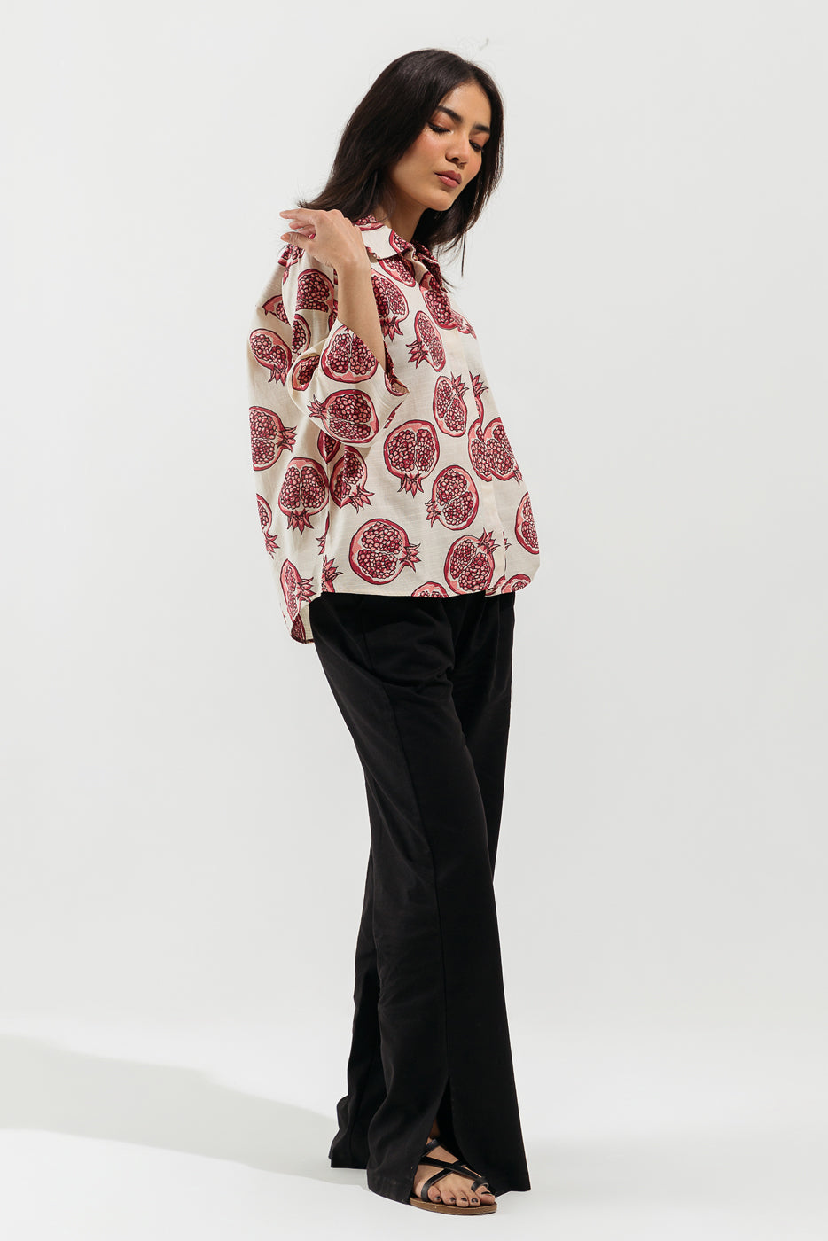 Pomegranate Screen Printed Top