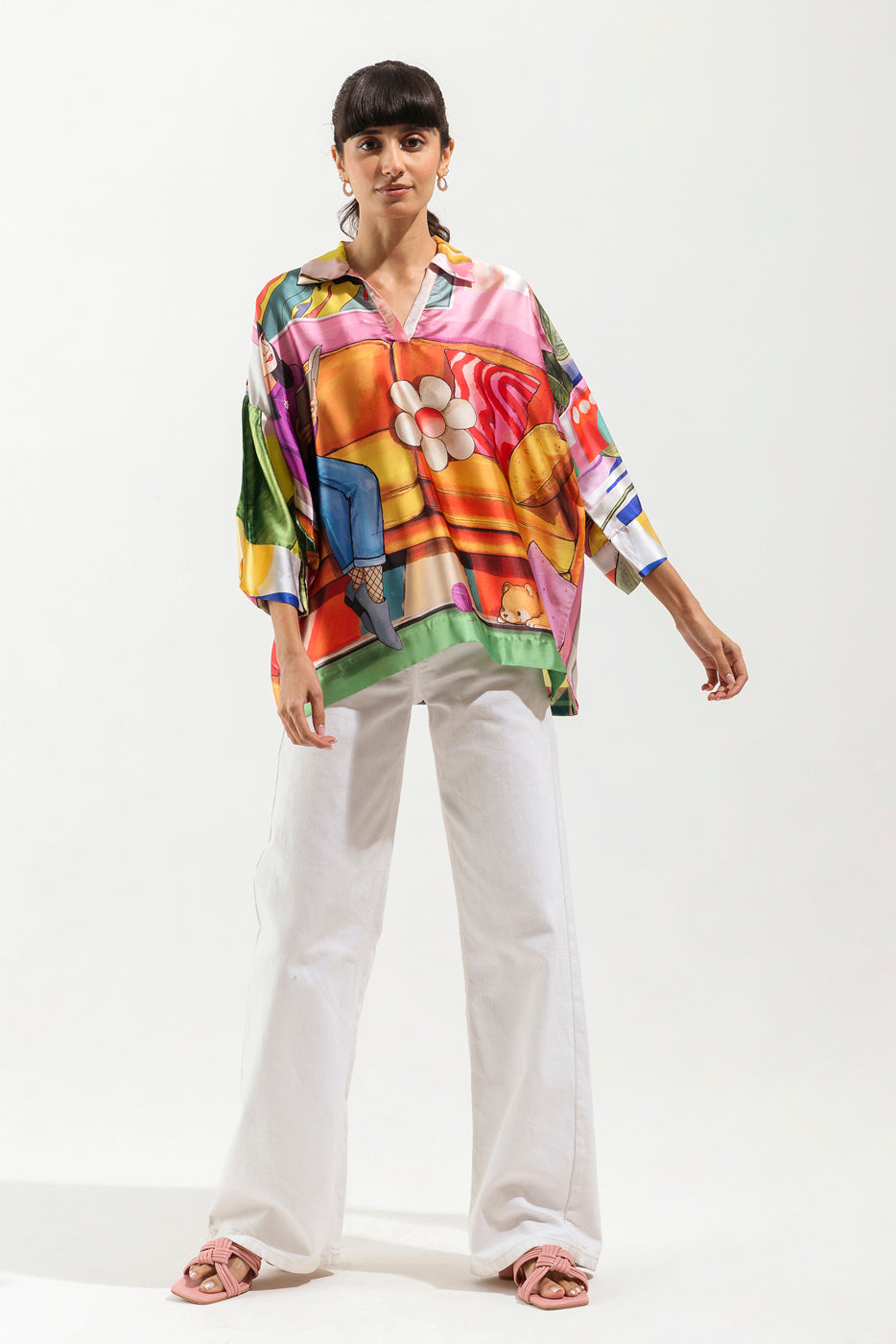 PRINTED SILK TOP