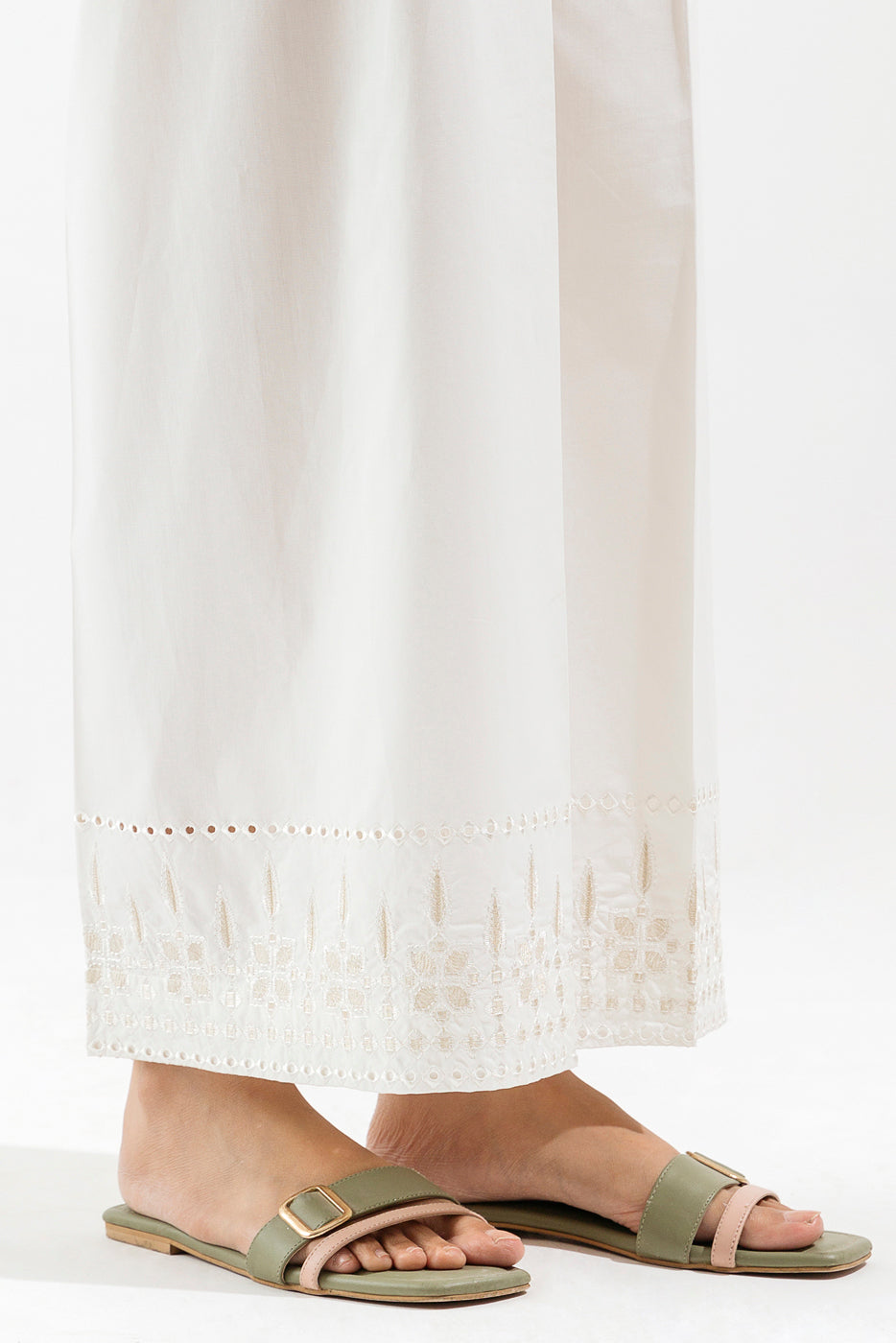 Embroidered Straight Pants