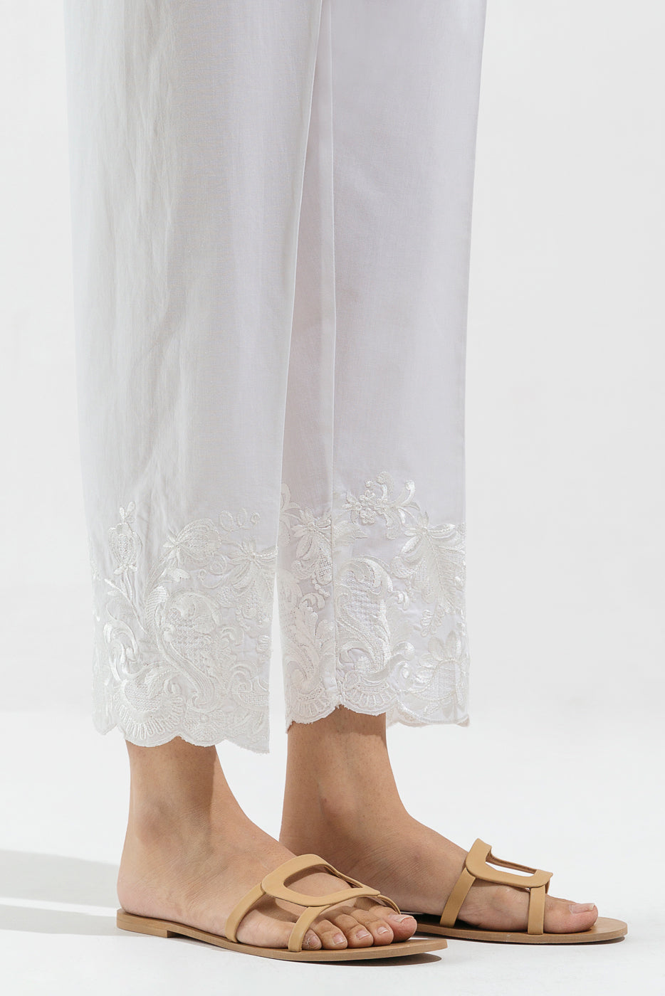 Embroidered Straight Pants