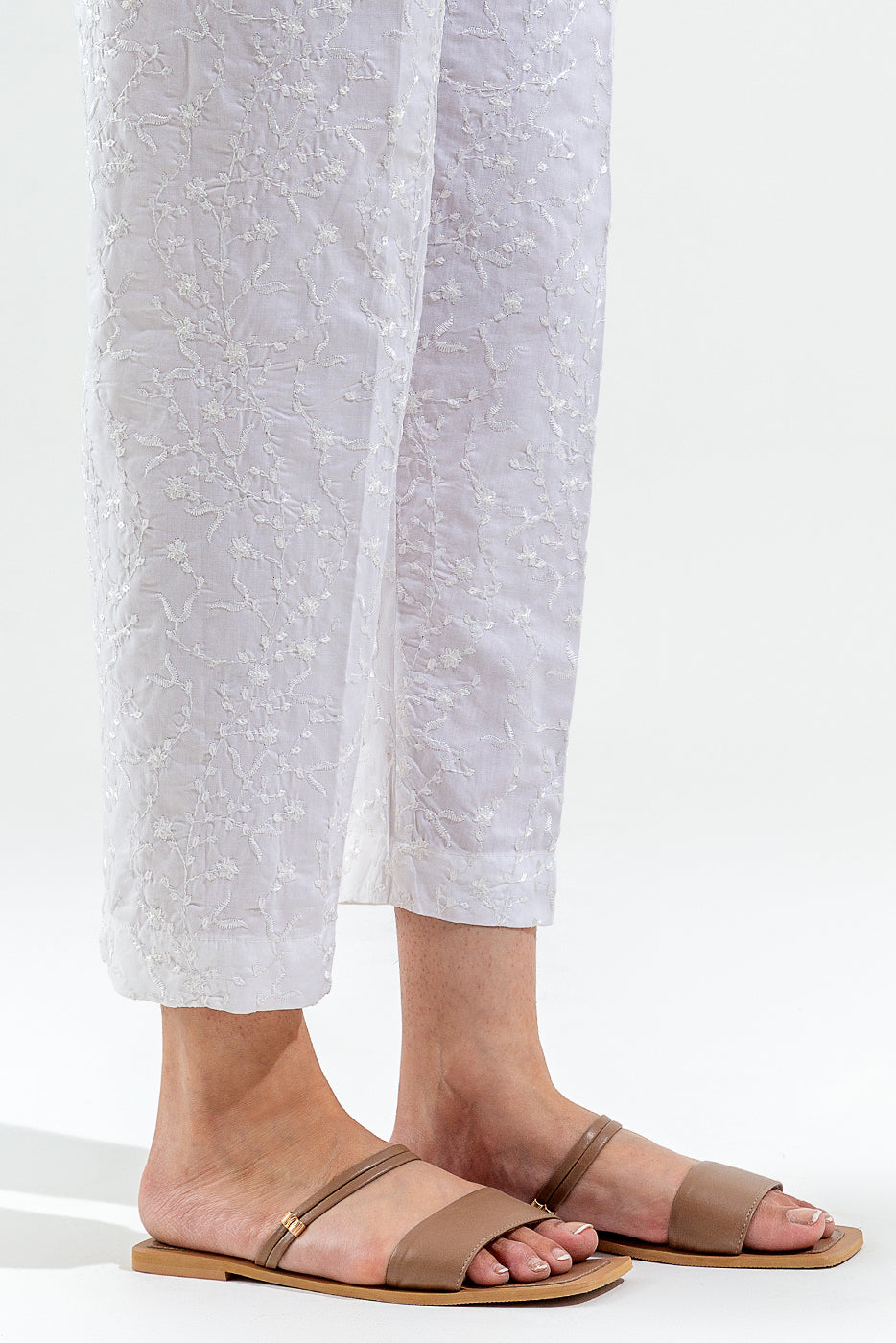 Embroidered Straight Pants