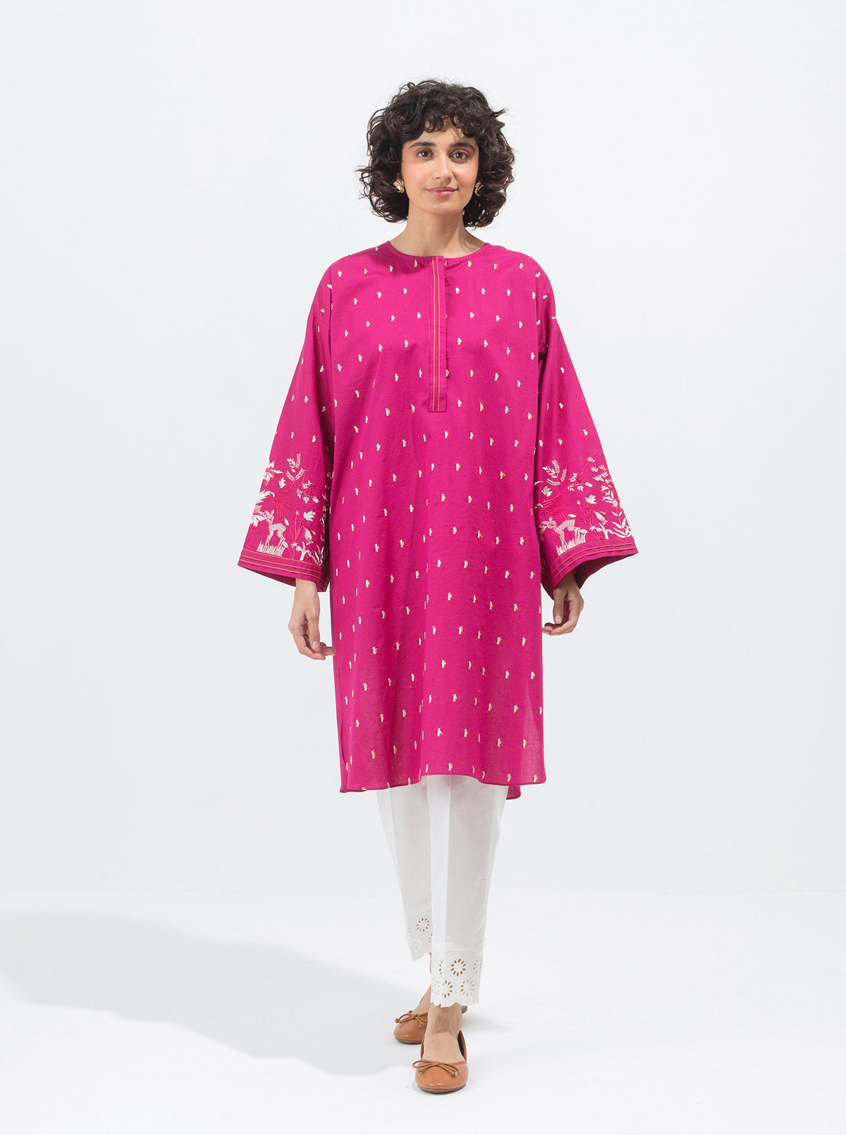 4 PIECE EMBROIDERED ORGANZA NET SUIT-PINK AURA (UNSTITCHED)