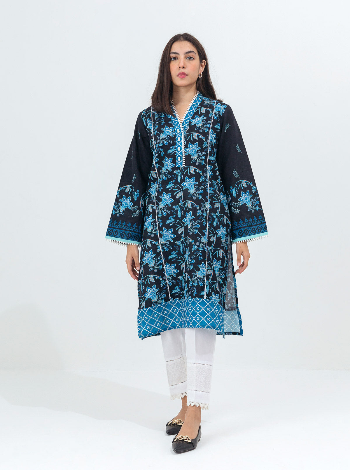 Printed Khaddar Shirt (Pret)