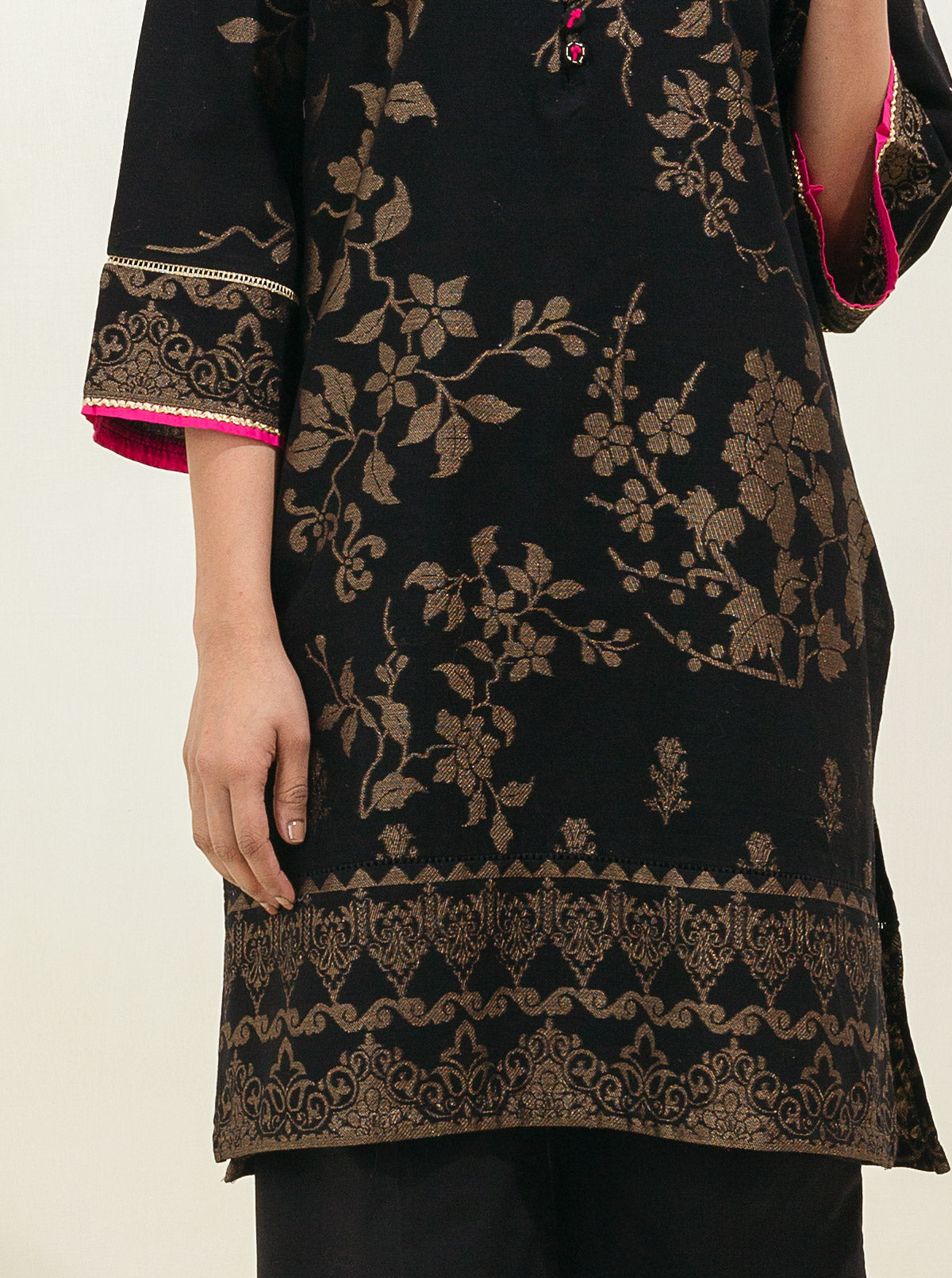 Basic Khaddar Jacquard Shirt (Pret)