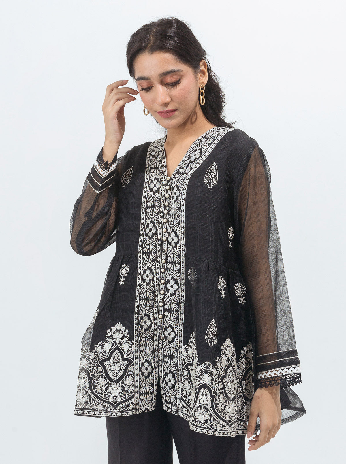 Embroidered Peplum