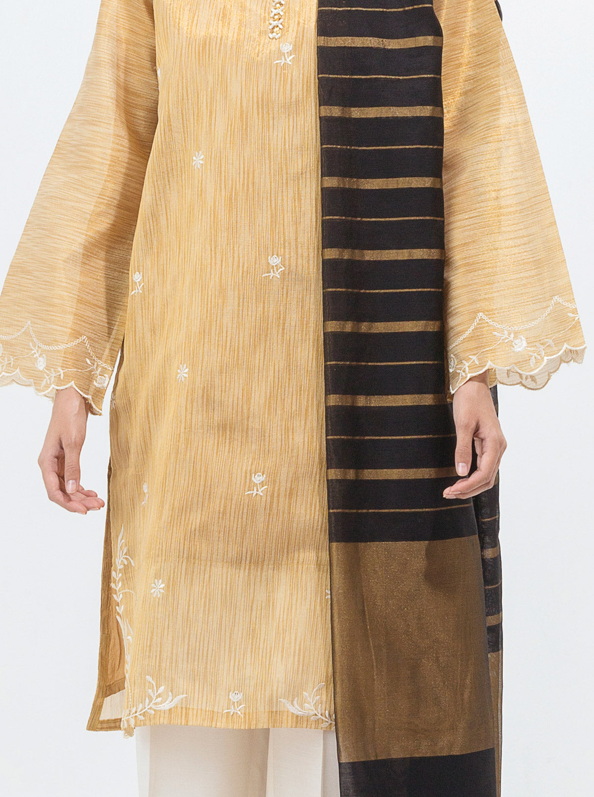 Embroidered Shirt With Dupatta