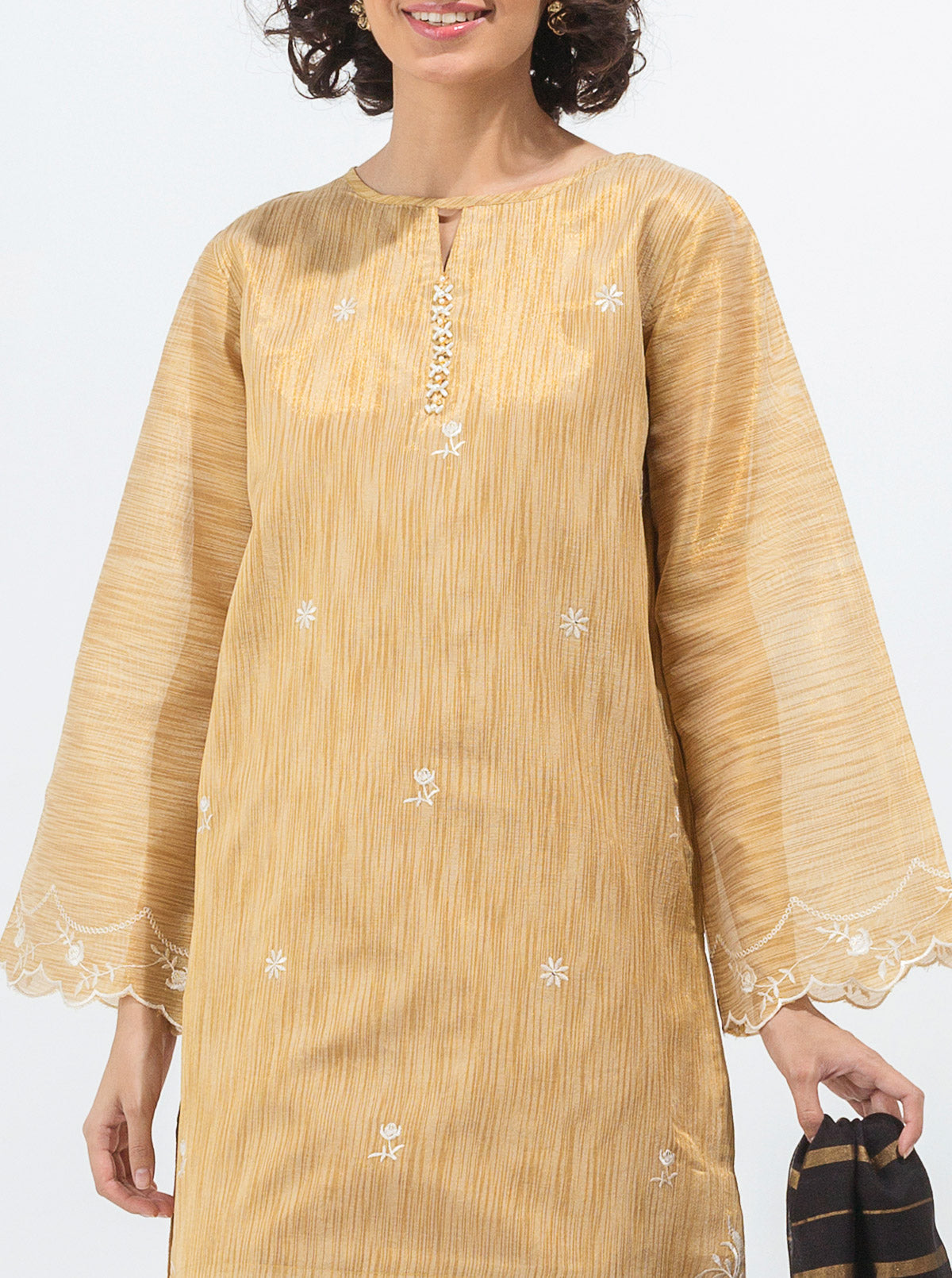 Embroidered Shirt With Dupatta
