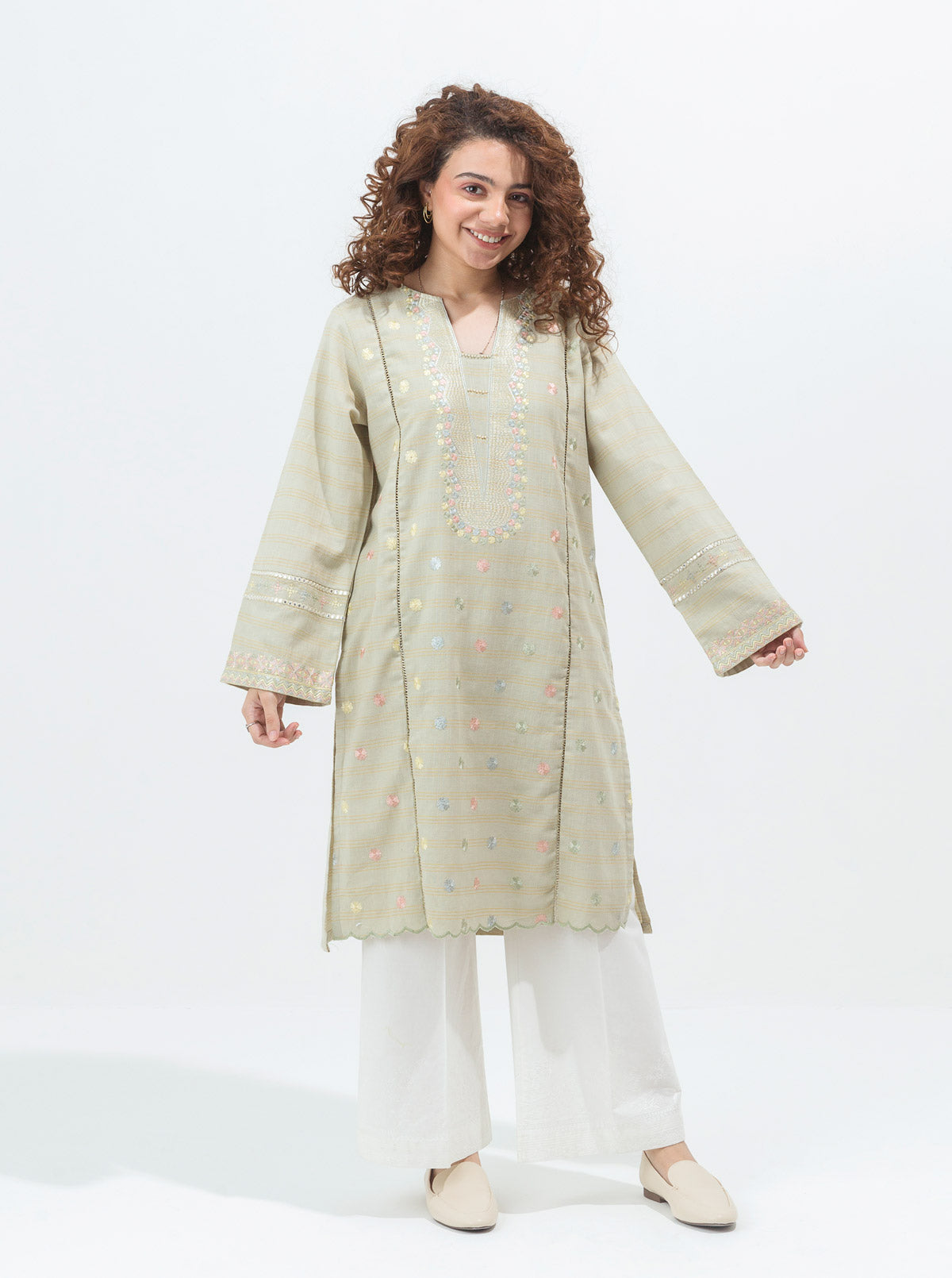 Embroidered Missouri Khaddar Shirt (Pret)