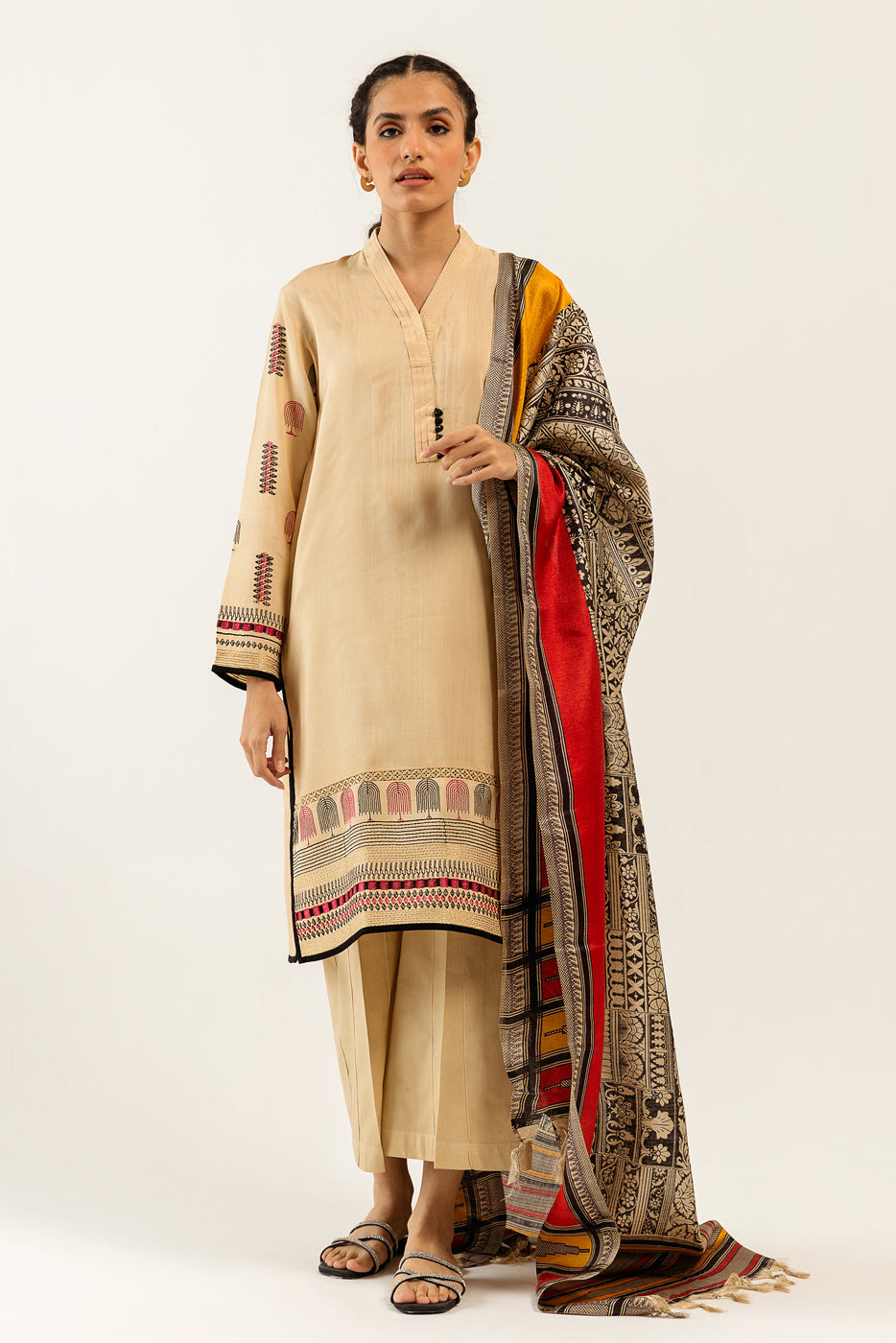 EMBROIDERED SHIRT WITH DUPATTA