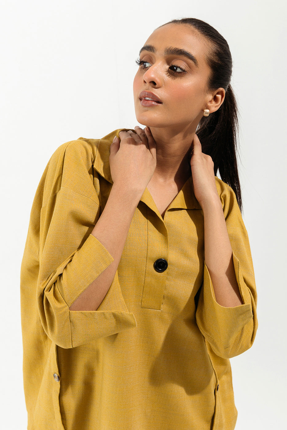 Yellow Ochre Textured Top
