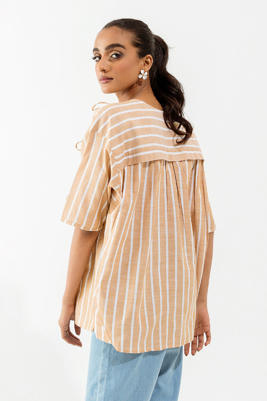 Khaki Striped Top