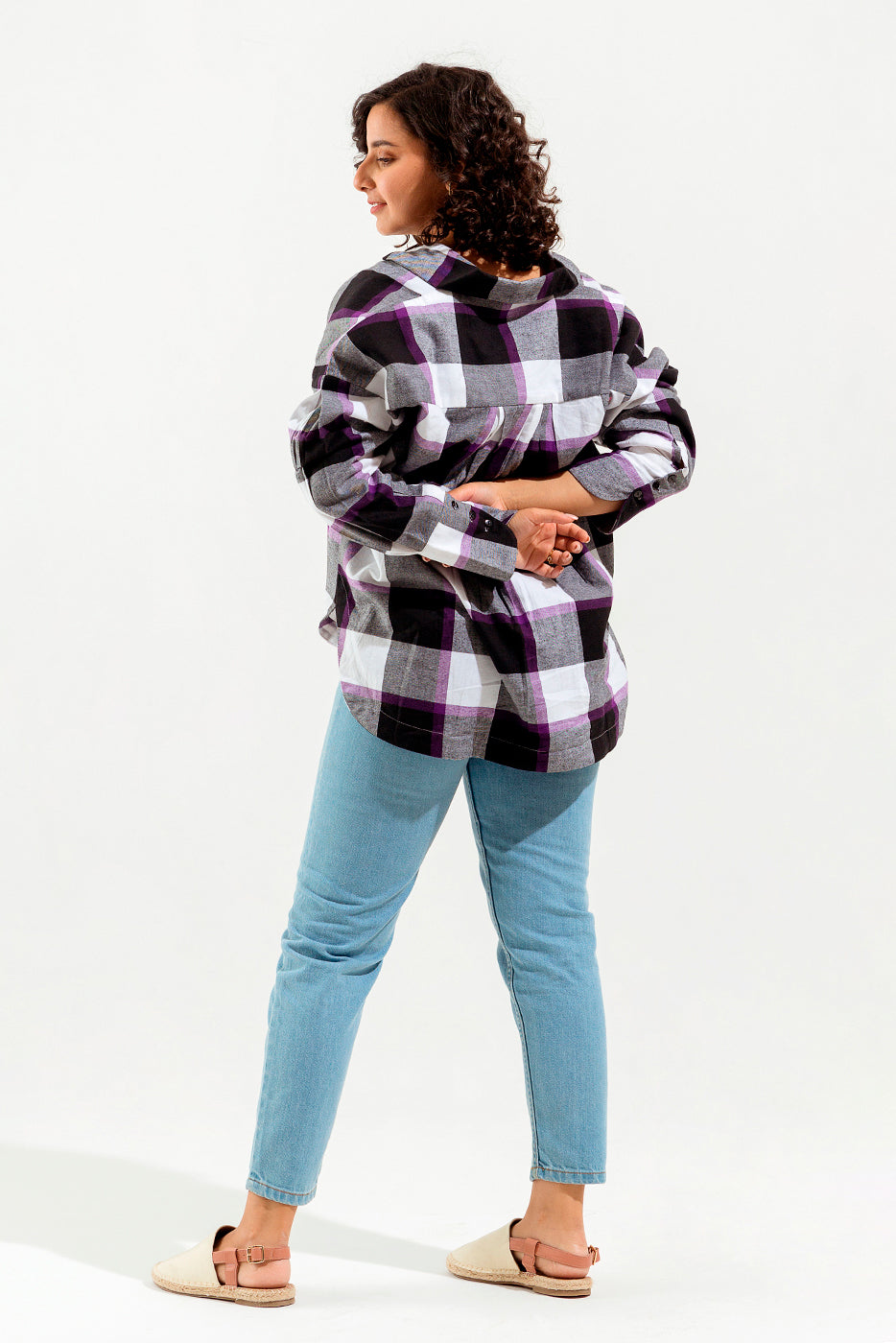Purple Checkered Button Down Shirt