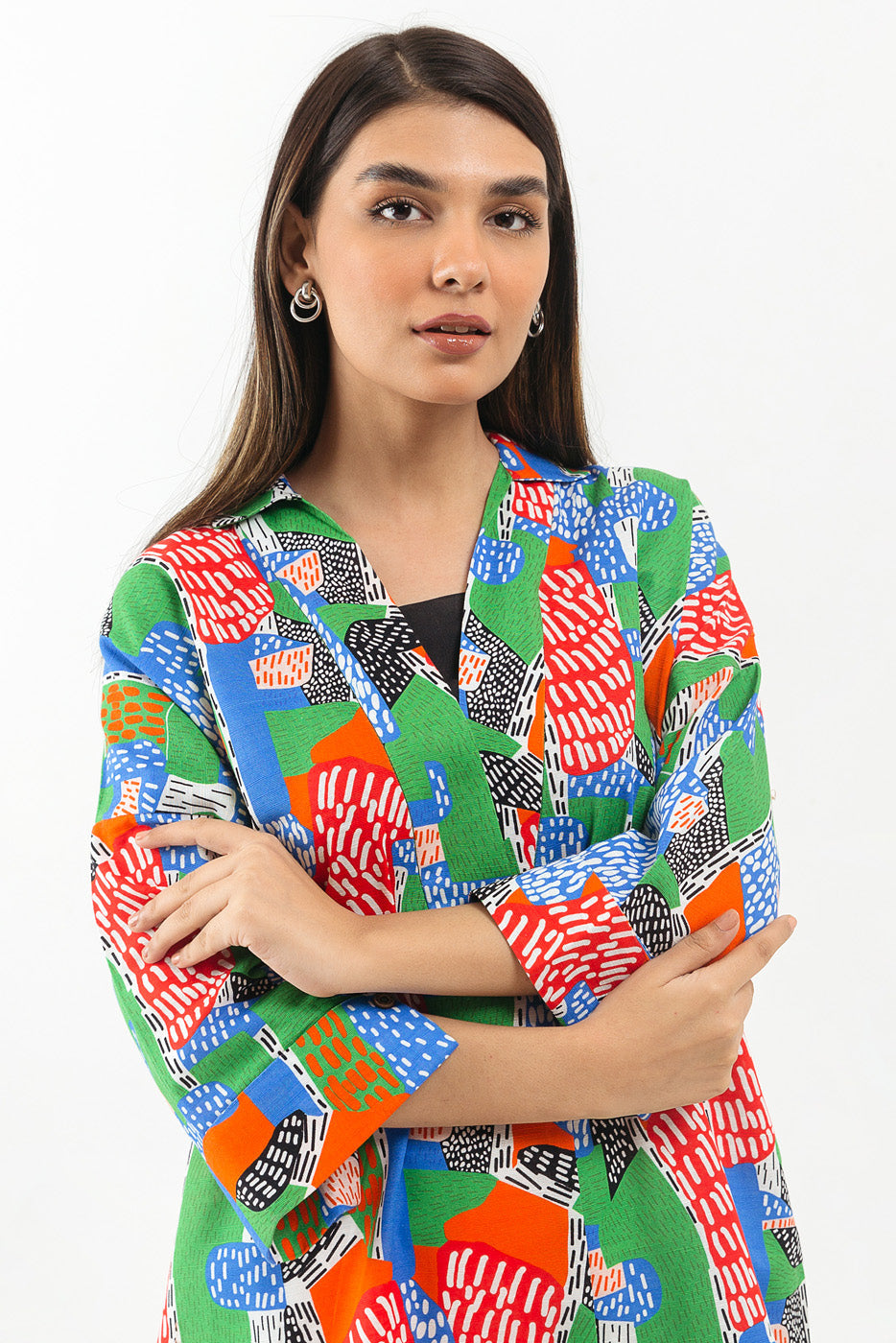 Printed Khaddar Shirt (Pret)