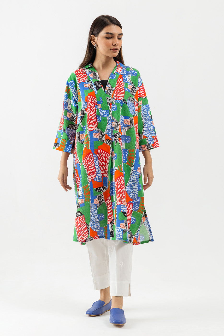 Printed Khaddar Shirt (Pret)