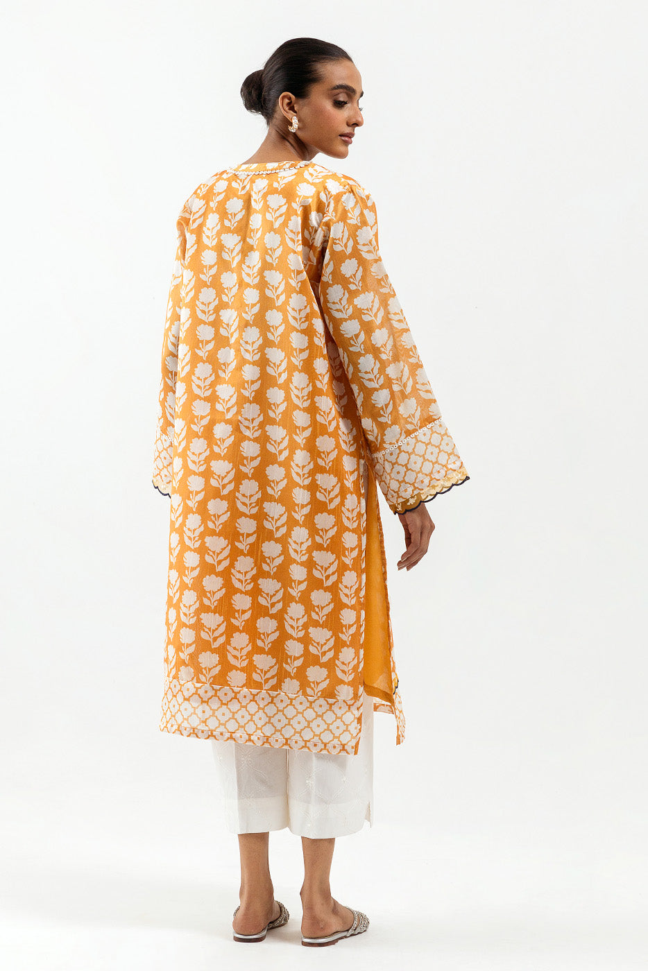 Printed Organza Shirt (Luxury Pret)