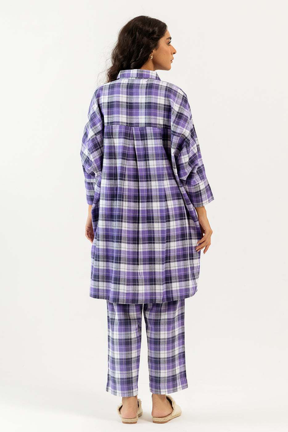 Purple Checkered Flannel Coord Set (Pret)