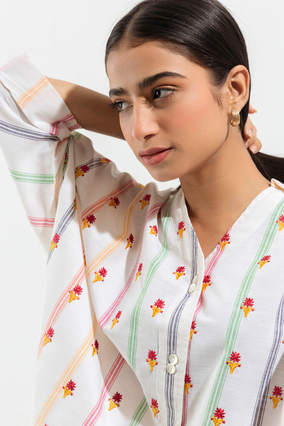 Embroidered Yarn Dyed Shirt (Pret)