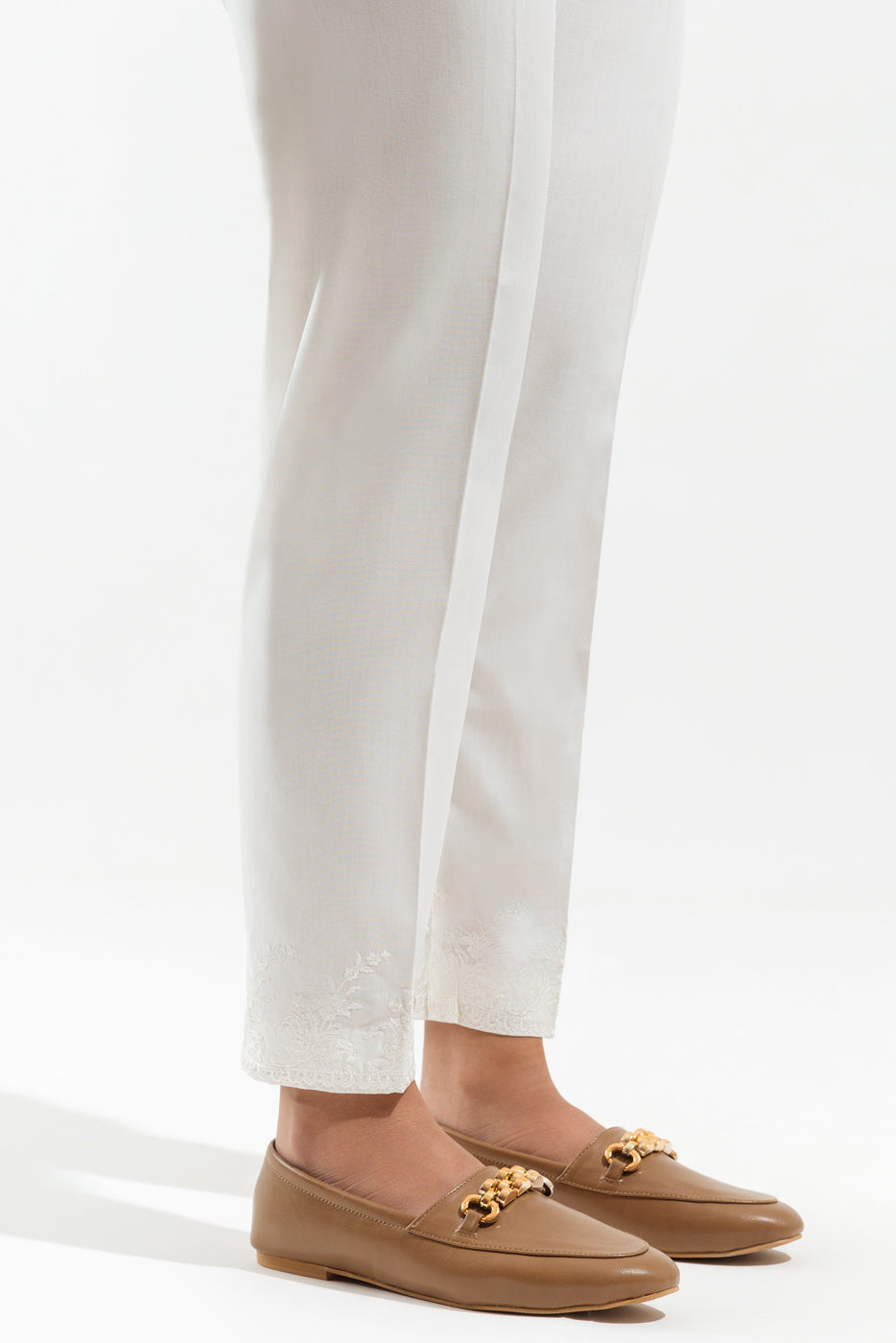 Embroidered Straight Pants