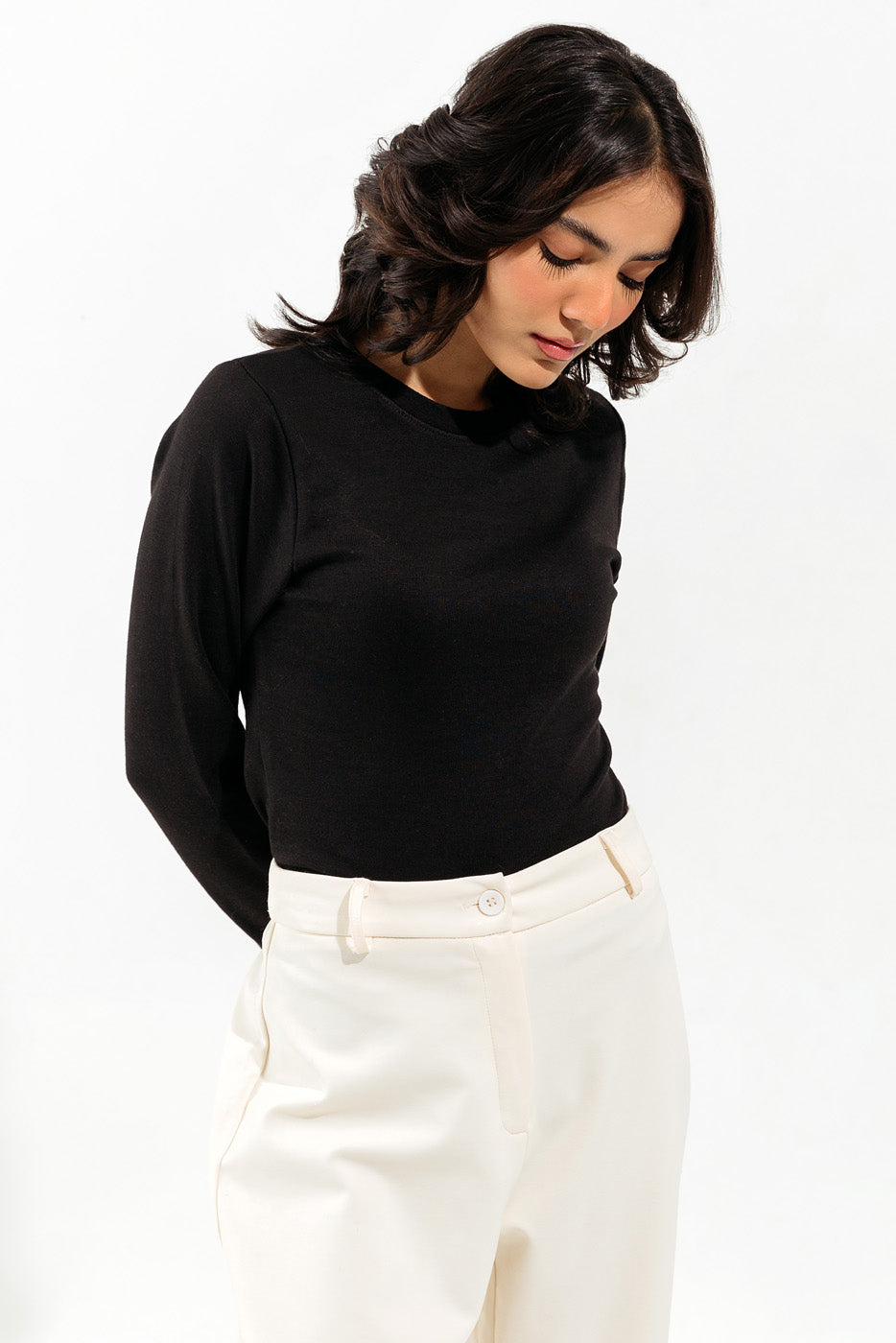 Black Slim Fit Top