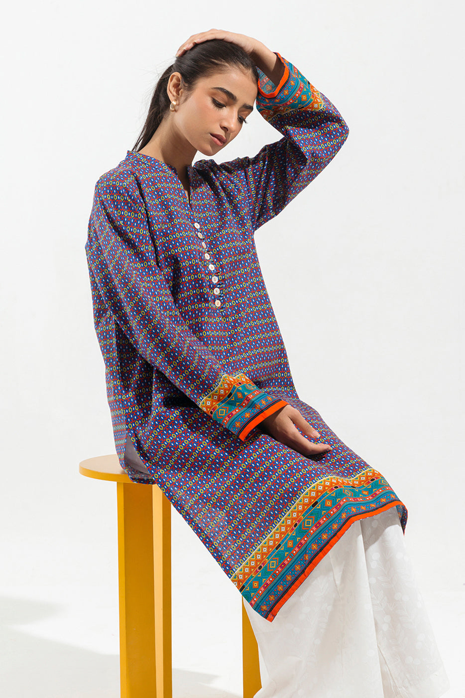 Printed Khaddar Shirt (Pret)