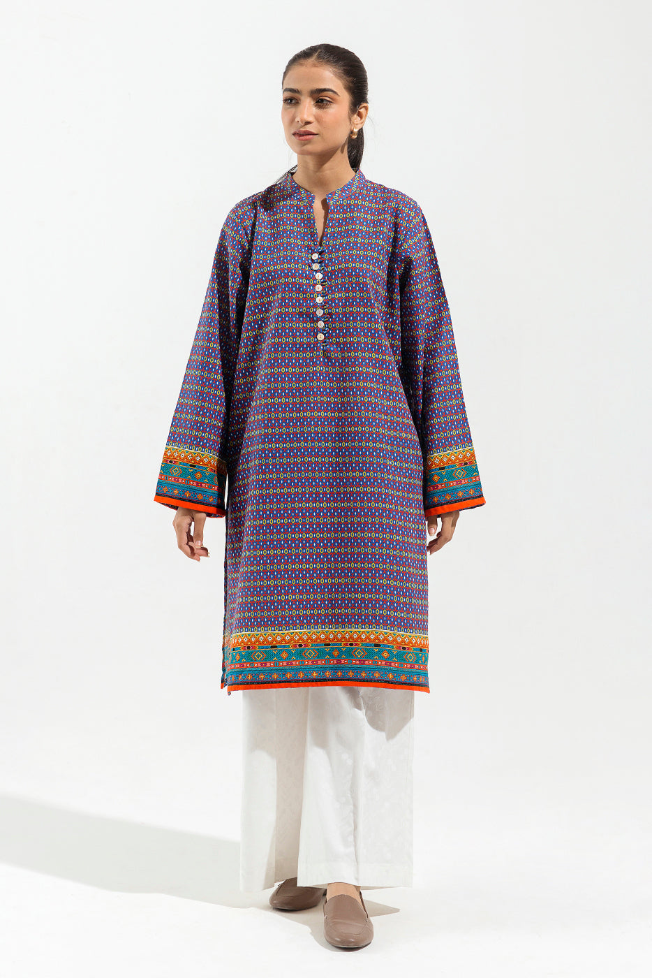 Printed Khaddar Shirt (Pret)