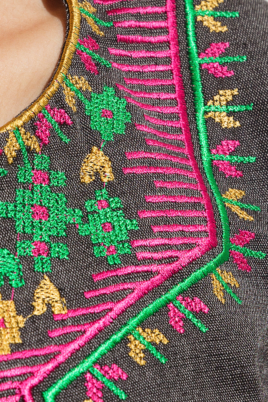 Embroidered Yarn Dyed Shirt (Pret)