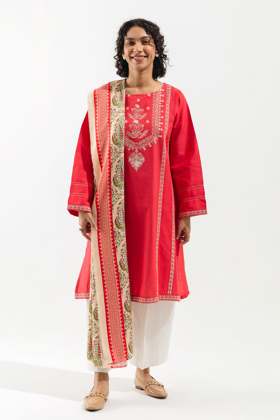 Embroidered Shirt With Shawl