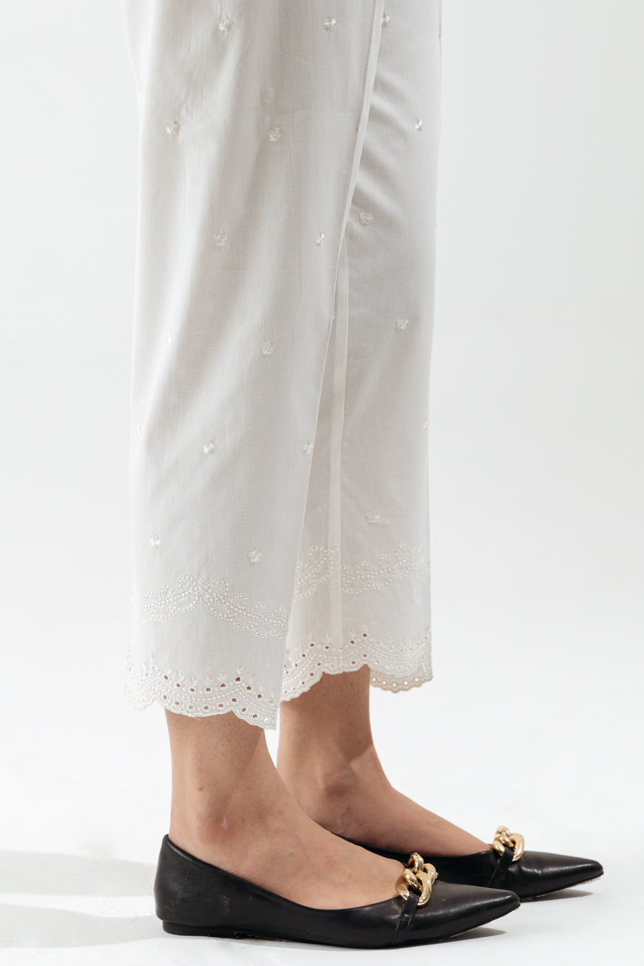 Embroidered Straight Pants